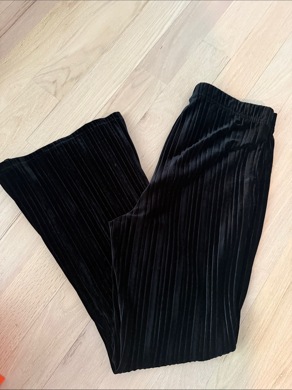 wild fable Black Pleated Velvet Leggings